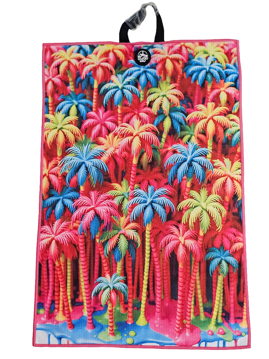 ALL OVER PALM TREE PRINT golf towel, by Islandgolf843